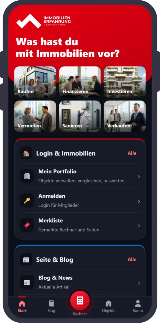 Immobilien-Erfahrung App Start