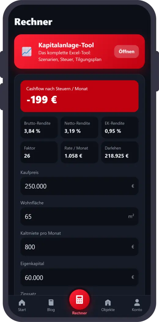 Immobilien-Erfahrung App Rechner