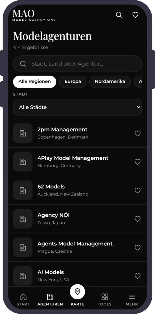 Model Agency One App Agenturen