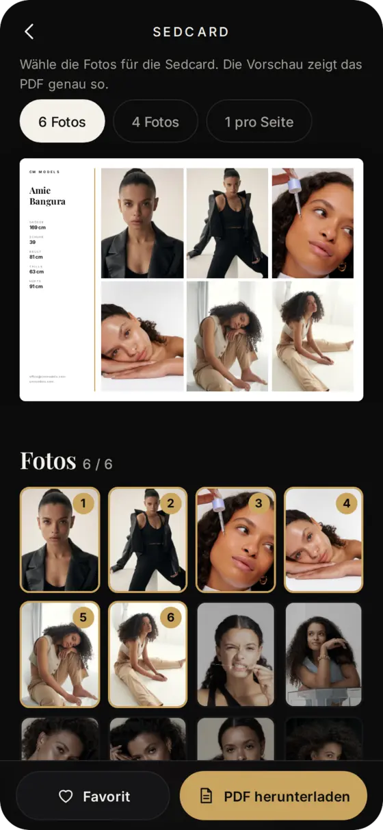 CM Models App Sedcard
