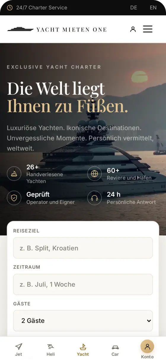 Yacht Mieten One App